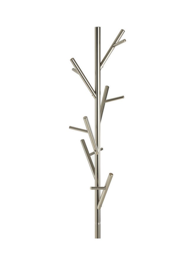 Satin Nickel Coat Rack Silver 30x30x170cm