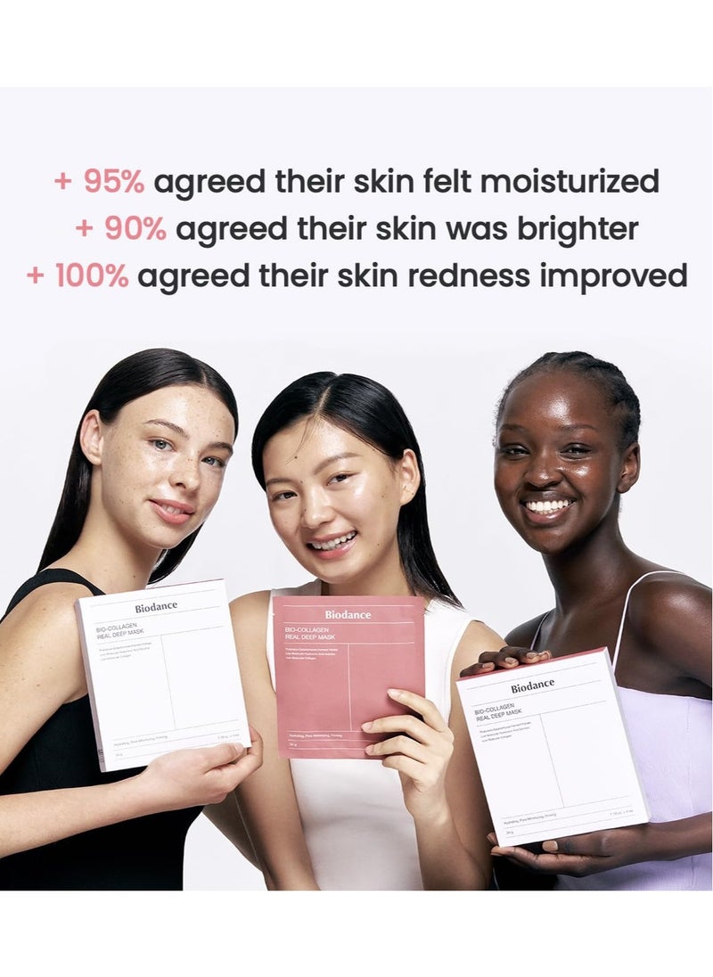 2-PACK BIODANCE Bio-Collagen Real Deep Mask, Hydrating Overnight Hydrogel Mask, Pore Minimizing, Elasticity Improvement, 34gx4pcsx2