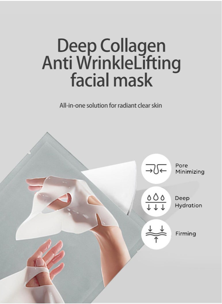 2-PACK Bio-Collagen Real Deep Mask, Hydrating Overnight Hydrogel Mask, Pore Minimizing, Elasticity Improvement, 28gx5pcsx2