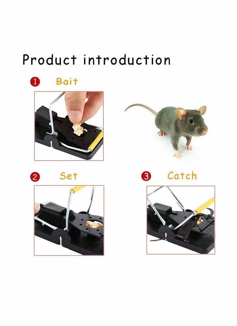 Mouse Trap, Reusable Mice Snap Traps, Power Mouse Catcher That Kill Rat Instantly Sensitive Rodent killer with Bait Cup for kitchen & Garden Easy To Clean Effective Safe And Painless, 6 Pack