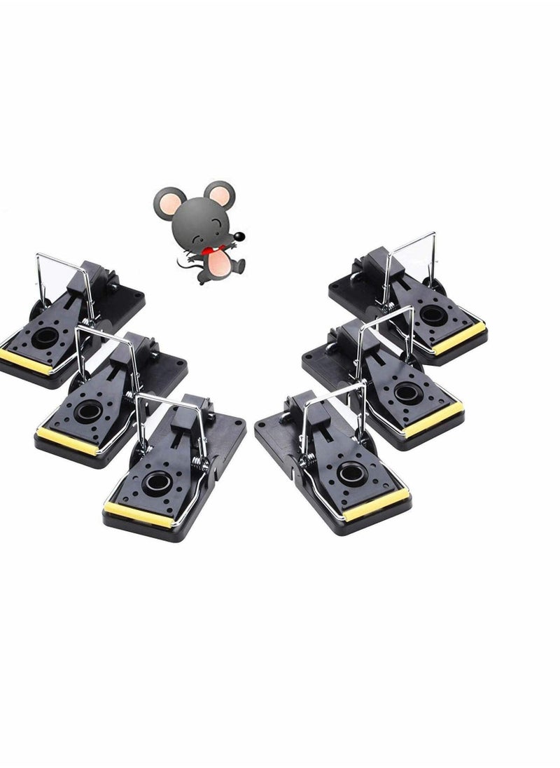 Mouse Trap, Reusable Mice Snap Traps, Power Mouse Catcher That Kill Rat Instantly Sensitive Rodent killer with Bait Cup for kitchen & Garden Easy To Clean Effective Safe And Painless, 6 Pack