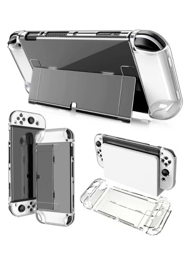 Protective Case Cover For Nintendo Switch, Crystal Clear Protective Case Shockproof and Scratchproof with Stand Function Cover