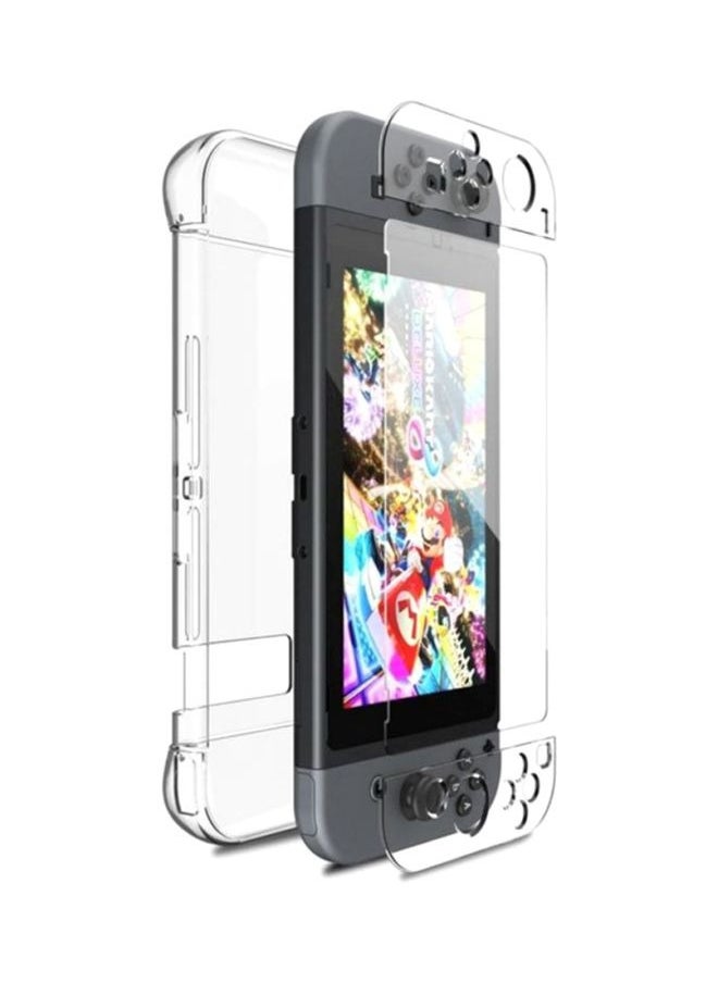 Protective Case Cover For Nintendo Switch, Crystal Clear Protective Case Shockproof and Scratchproof with Stand Function Cover