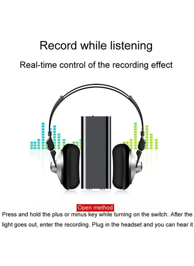 Q25 Intelligent Voice Recorder With Screen HD Noise Canceling Back Clip Voice Reporter, Size: 8GB(Black)