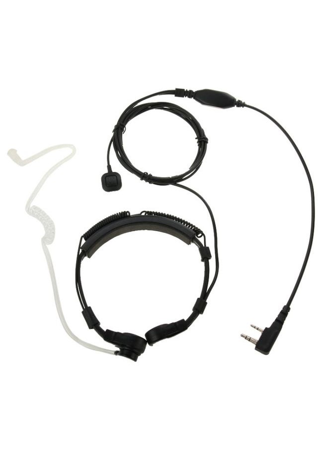 Throat control Transceiver Earpiece Headset for Walkie Talkies, 3.5mm + 2.5mm Plug(Black)