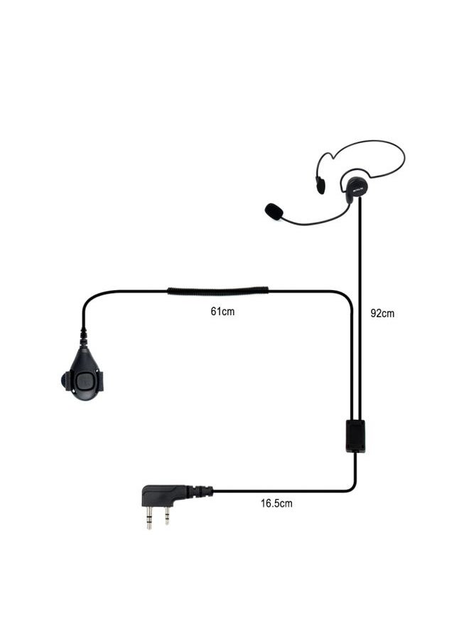 RETEVIS K-C2F 2 Pin PTT Finger Back-hanging Earphone Microphone for H-777/RT-5R/ 888s/UV5R