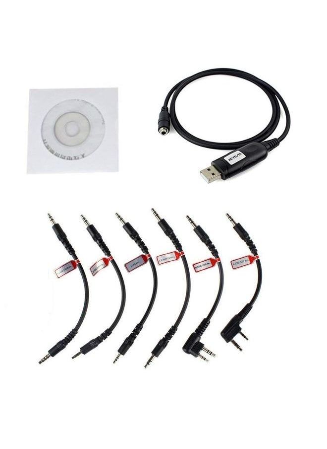 RETEVIS C9002 6 In 1 USB Program Programming Cable Adapter Write Frequency Line Set