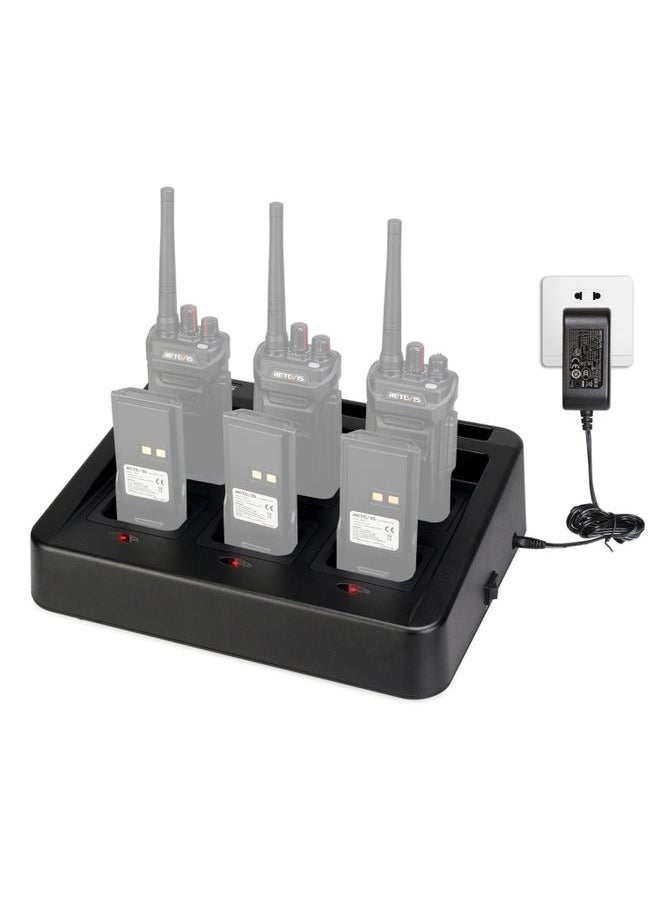 RETEVIS RTC48 Multi-function Interchangeable Slots Six-Way Walkie Talkie Charger for Retevis RT48/RT648