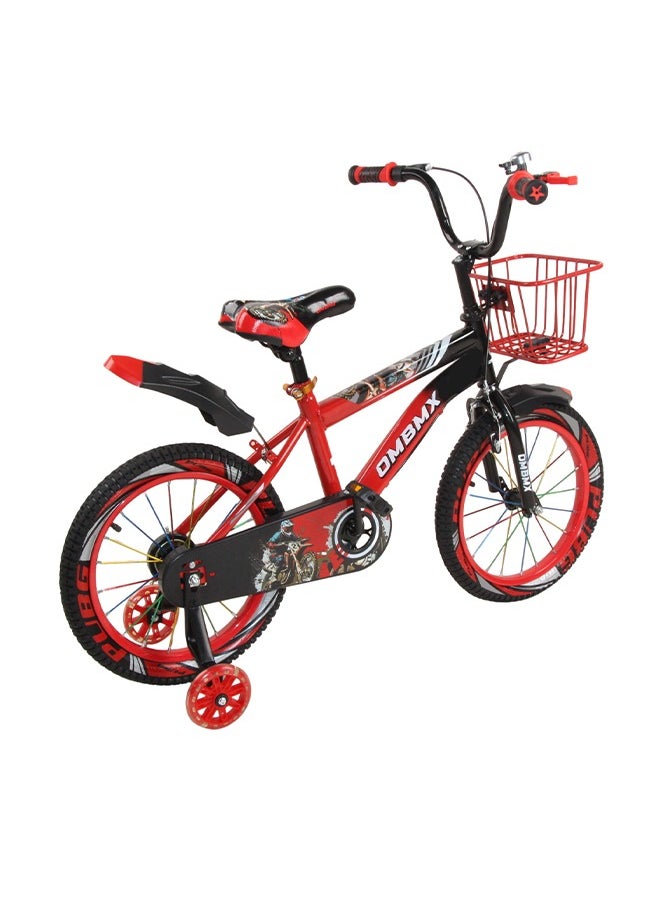 4-8 Years Kids Bike Single Speed 16 Inch Steel Frame Bicycle With Basket And Training Wheels