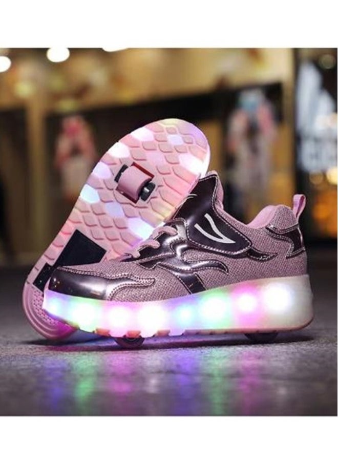 LED Flash Light Fashion Shiny Sneaker Skate Shoes With Wheels And Lightning Sole