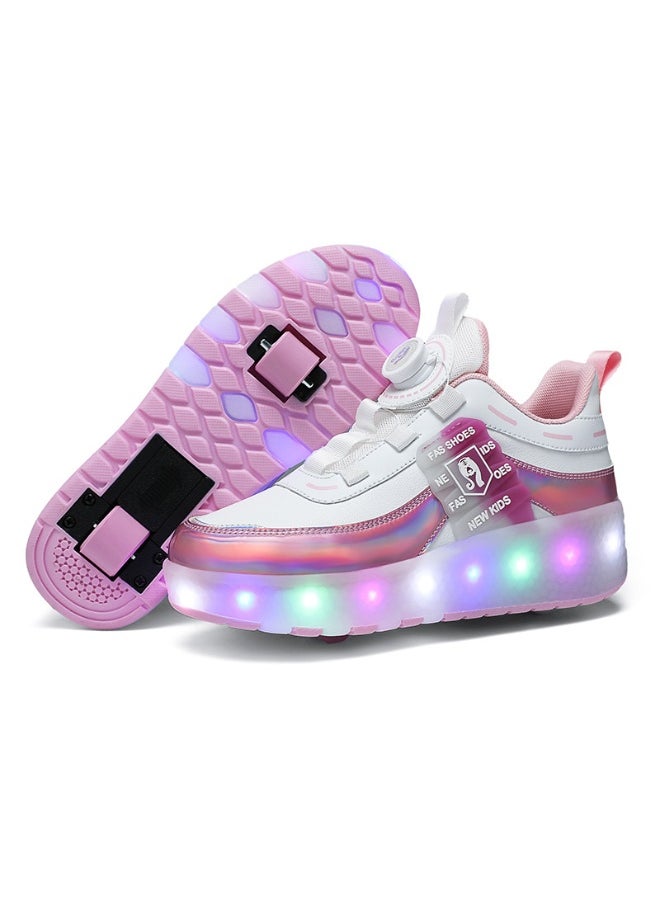 LED Flash Light Fashion Shiny Sneaker Skate Shoes With Wheels And Lightning Sole