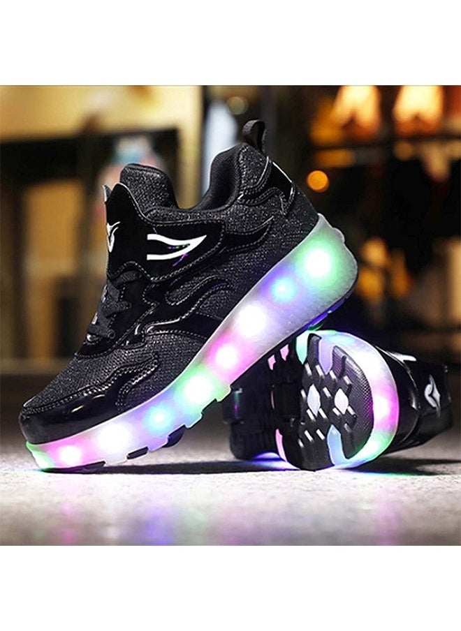 LED Flash Light Fashion Shiny Sneaker Skate Shoes With Wheels And Lightning Sole