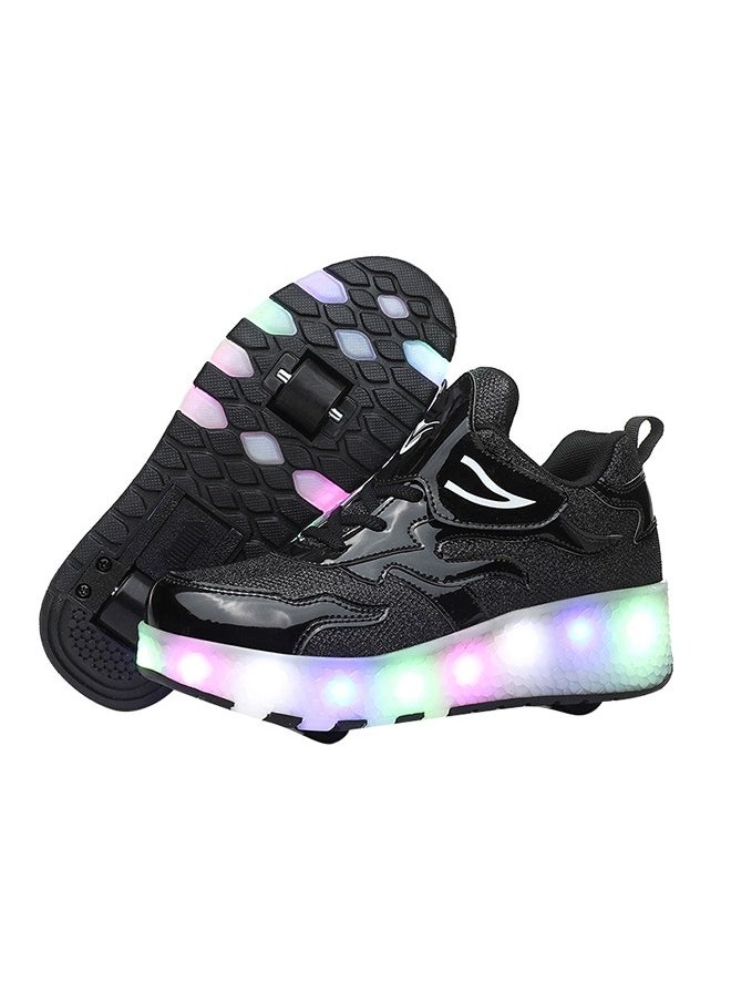 LED Flash Light Fashion Shiny Sneaker Skate Shoes With Wheels And Lightning Sole