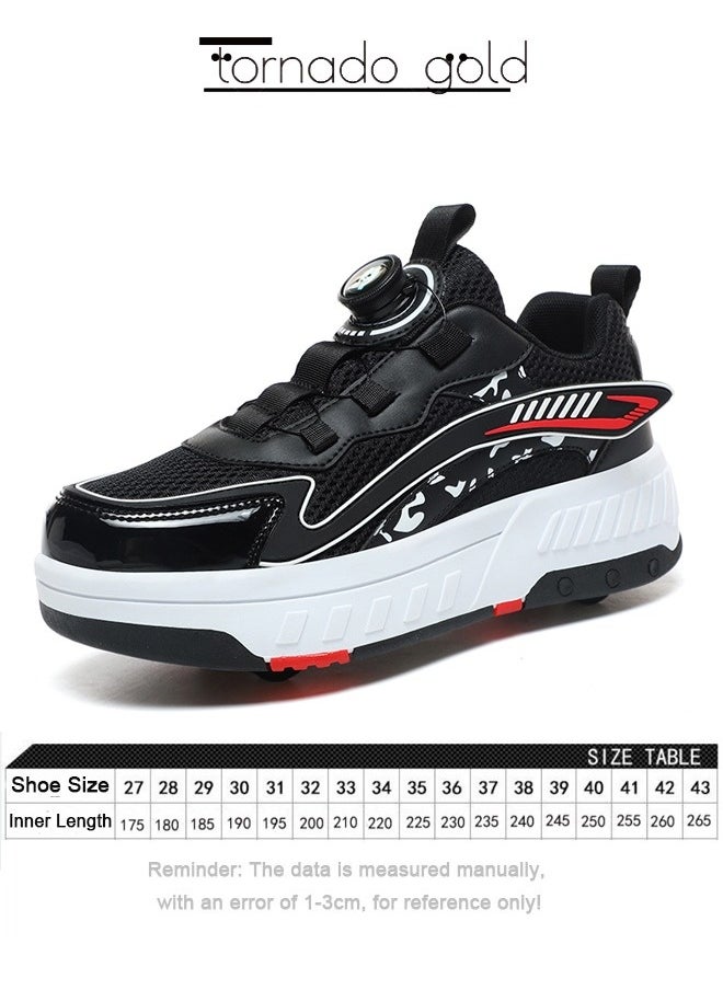 Kids Roller Skates Fashion Sports Shoes Convenient Rotary Buckle Four Wheel Roller Skates Outdoor Leisure Cool