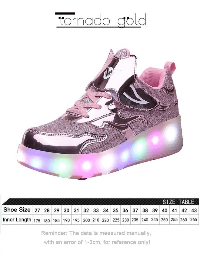 LED Flash Light Fashion Shiny Sneaker Skate Shoes With Wheels And Lightning Sole