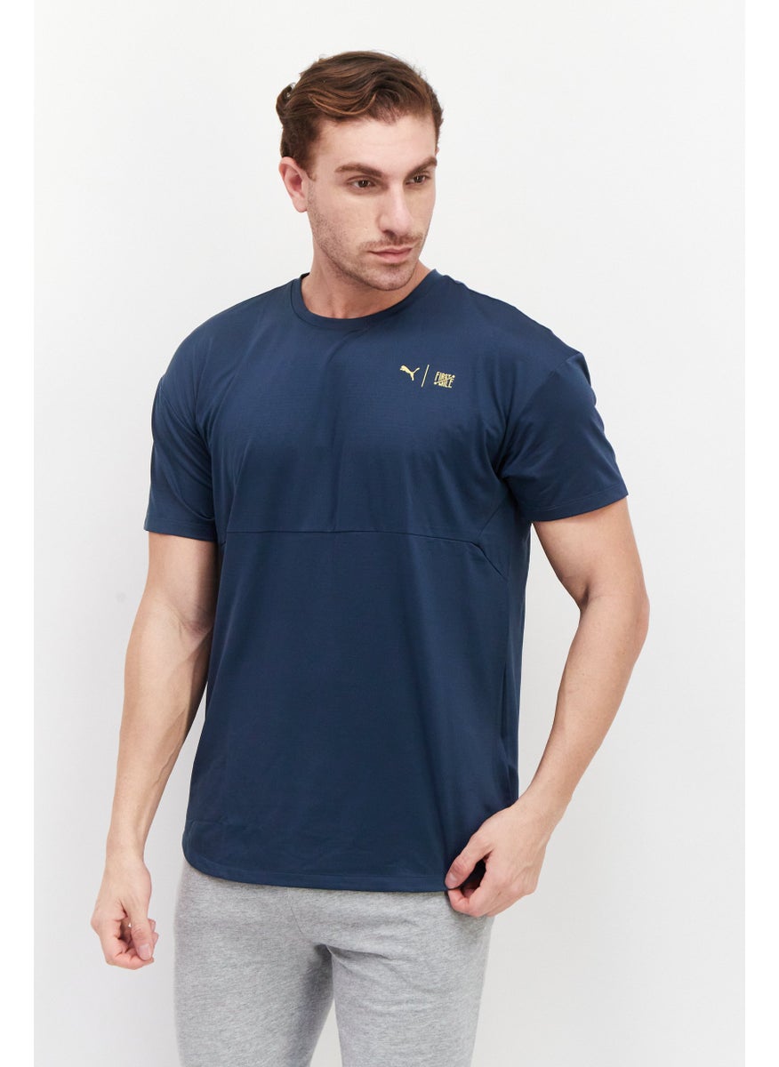 Men Sportswear Fit Short Sleeve Training T-Shirt, Slate Blue