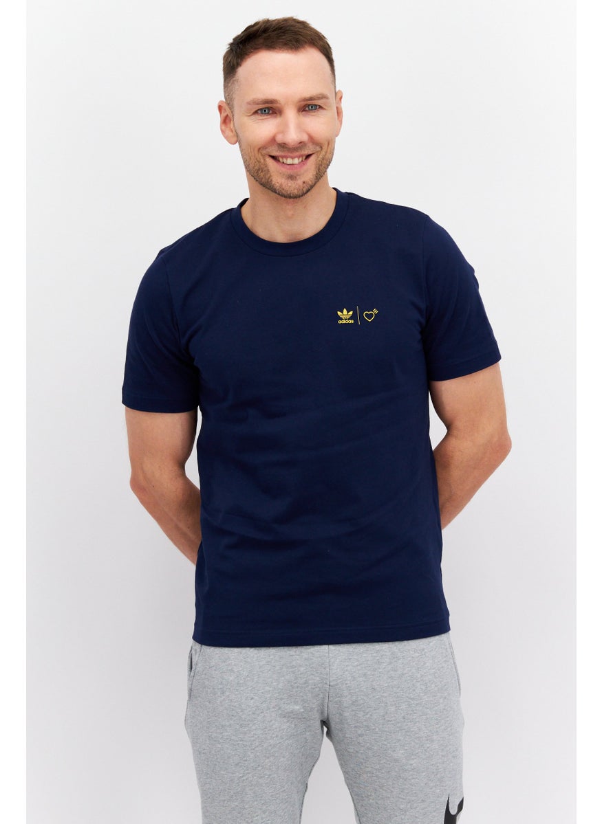 Men Sportswear Fit Short Sleeves Outdoor T-Shirt, Navy