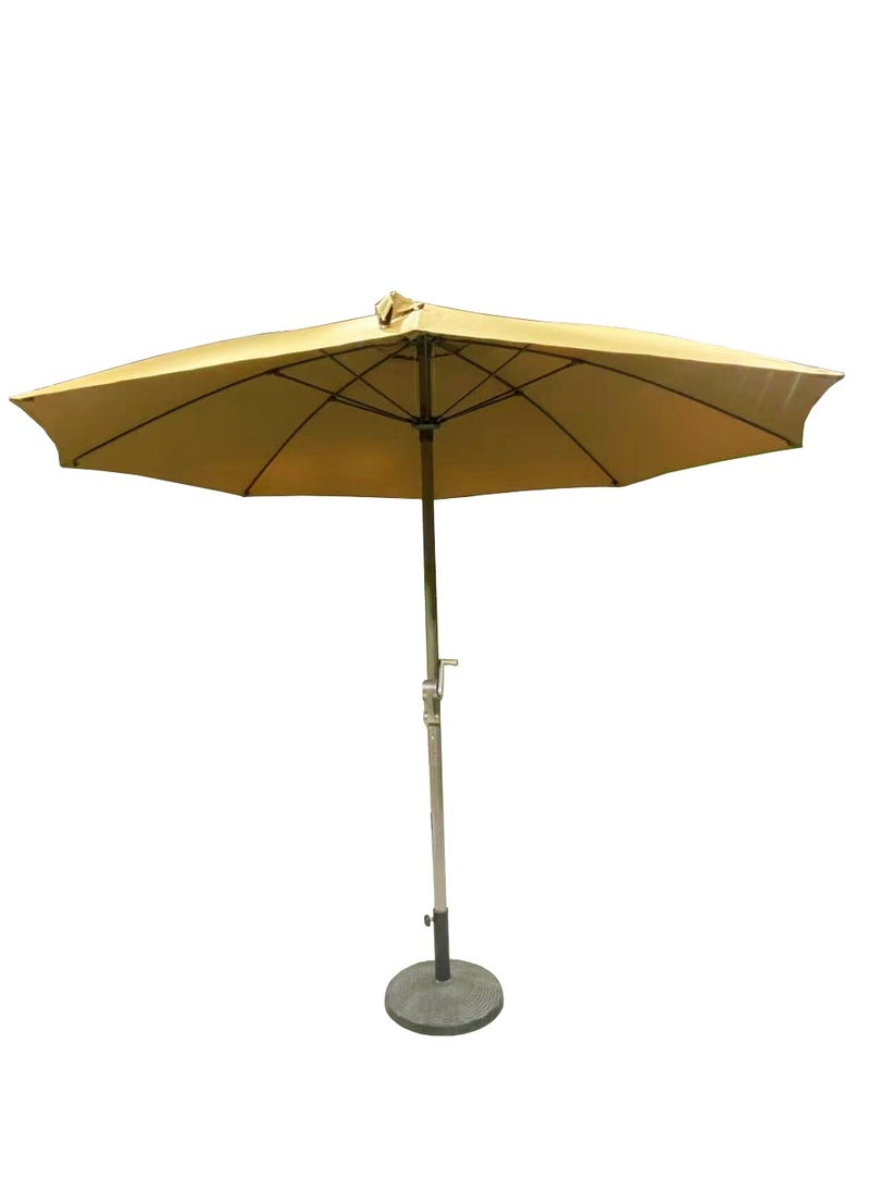 Swin Center Pole Garden Umbrella with Sturdy Metal Base Ideal for Rooftop and Terrace Use, Durable Aluminum Alloy Pole, and High-Quality Fabric Canopy