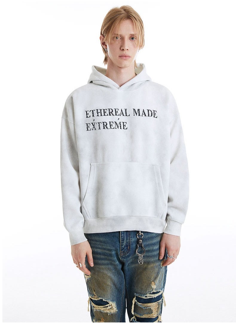 MADEEXTREME Dirty Cotton Washed Outdated American Letter Printed Premium Hoodie