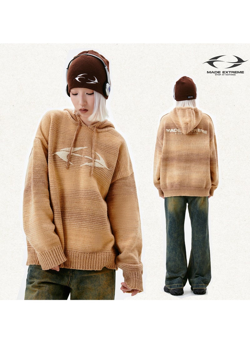 MADEEXTREME Street Retro Soft Sticky Casual Hooded Knitted Sweater