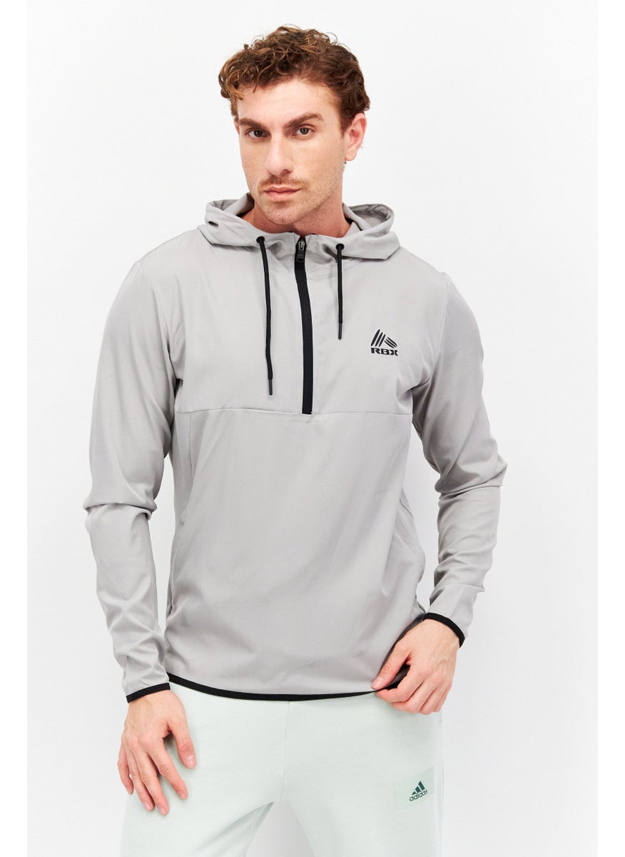 Men Sportswear Fit Half Zip Training Sweatshirt, Light Grey