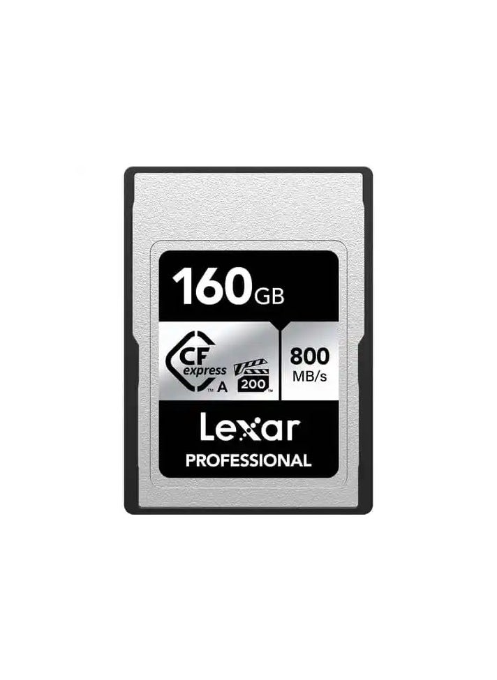 LEXAR PROFESSIONAL 160GB CFEXPLEXAR professional 160gb cfexpress type a card silver, up to 800mb/s read 700mb/s write (LCAEXSL160G-RNENG)RESS TYPE A CARD SILVER, UP TO 800MB/S READ 700MB/S WRITE (LCAEXSL160G-RNENG)