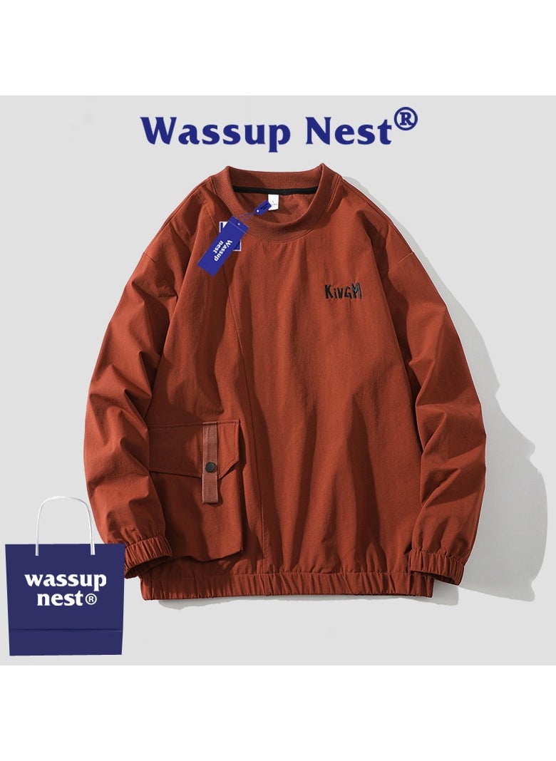 New WASSUP NEST Loose Casual Round Neck Hoodie