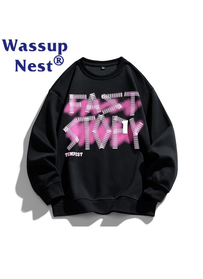 New WASSUP NEST Loose Casual Round Neck Hoodie