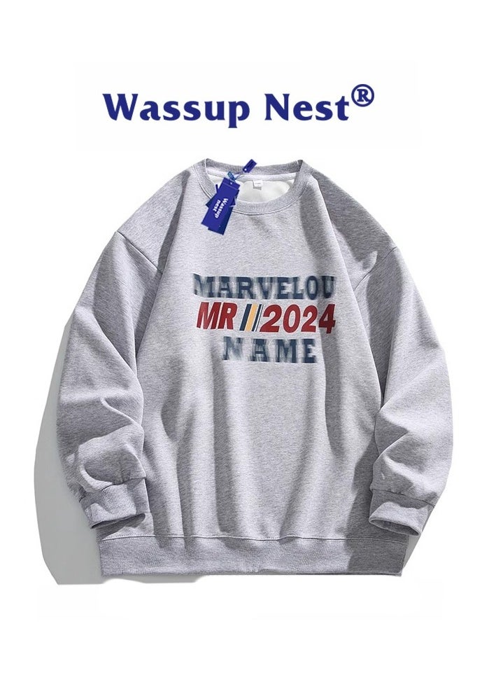 New WASSUP NEST Loose Casual Round Neck Hoodie