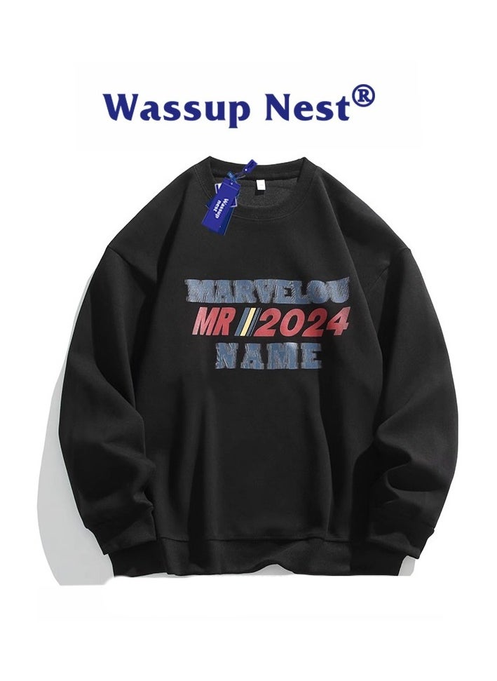 New WASSUP NEST Loose Casual Round Neck Hoodie