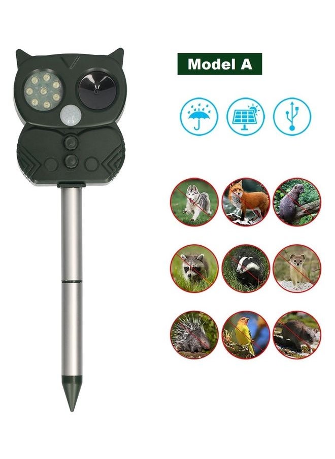 Solar Powered Ultrasonic Animal Scarer Black/Silver