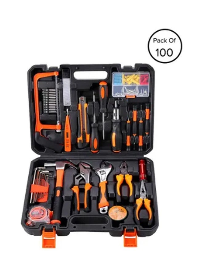 100-Pieces Heavy Duty Tool Set With Bag Multicolour 30cm