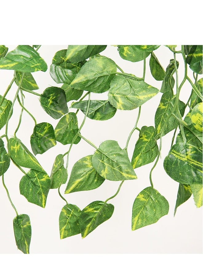 Pack Of 12 Decor Artificial Plant Garlands Leaves Wall Hanging Garland Plant Leaf Bail Creeper For Home Decoration Balcony Office Party Decor