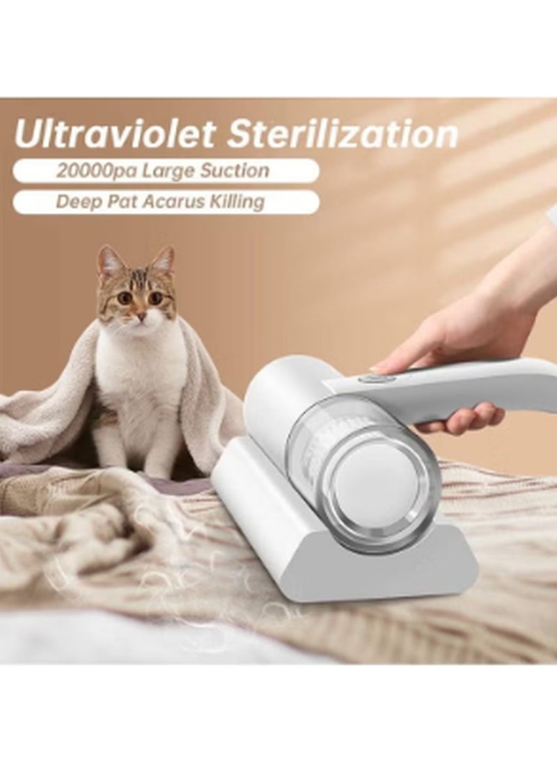 Handheld UV Light Wireless Mite Remover Vacuum Cleaner Effectively Removes Dust Mites Bed Bugs Collector for Bed Home Mattress Pillows Cloth Sofas Carpets