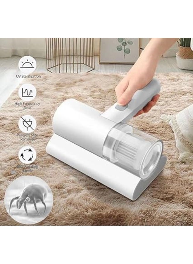 Handheld UV Light Wireless Mite Remover Vacuum Cleaner Effectively Removes Dust Mites Bed Bugs Collector for Bed Home Mattress Pillows Cloth Sofas Carpets