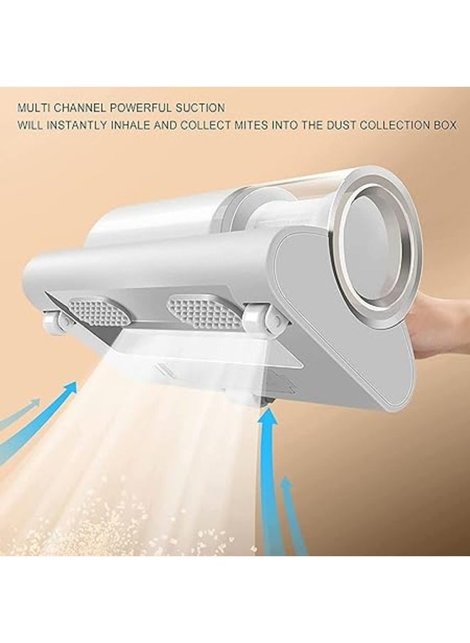 Handheld UV Light Wireless Mite Remover Vacuum Cleaner Effectively Removes Dust Mites Bed Bugs Collector for Bed Home Mattress Pillows Cloth Sofas Carpets