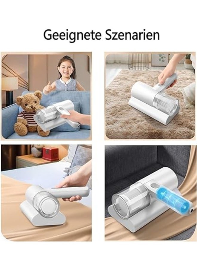 Handheld UV Light Wireless Mite Remover Vacuum Cleaner Effectively Removes Dust Mites Bed Bugs Collector for Bed Home Mattress Pillows Cloth Sofas Carpets