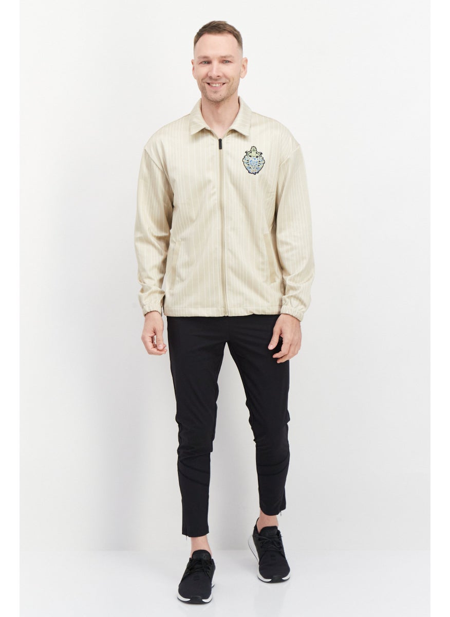 Men Sportswear Fit Training Jacket, Khaki Combo