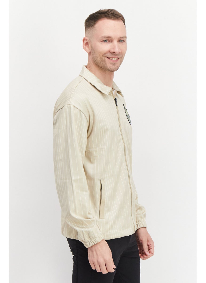 Men Sportswear Fit Training Jacket, Khaki Combo