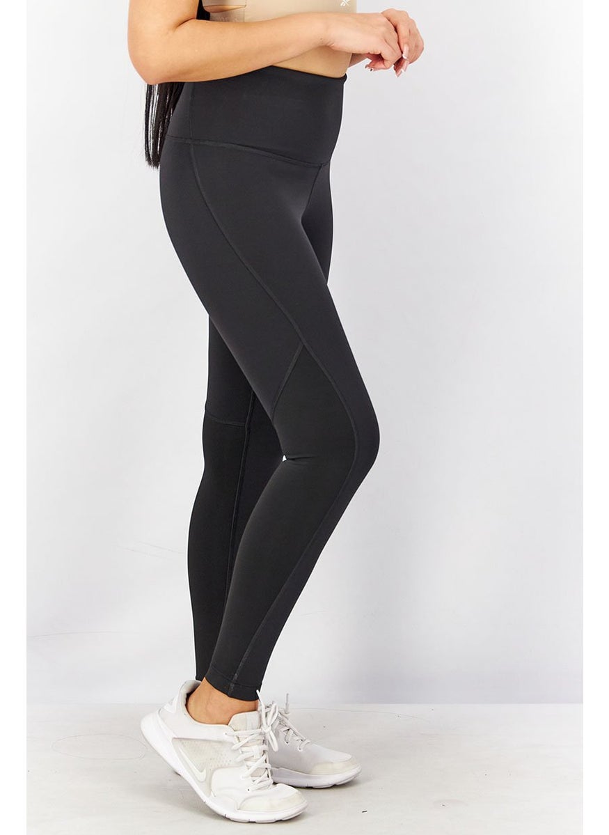 Women Sportwear Fit Plain Training Leggings, Black