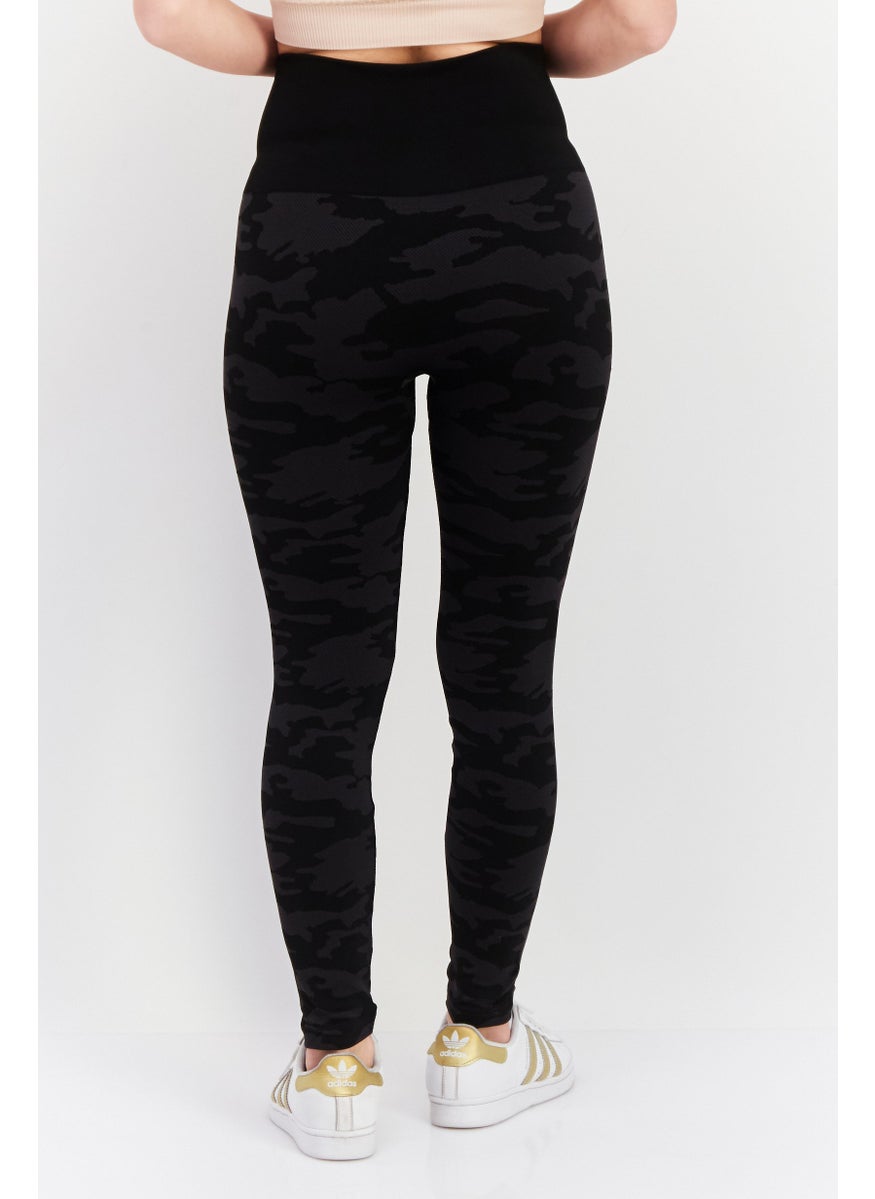 Women Sportswear Fit Pull On Training Leggings, Black