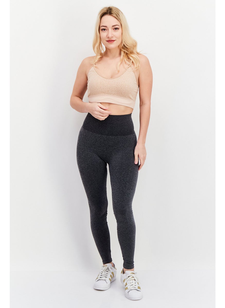 Women Sportswear Fit Pull On Training Leggings, Grey