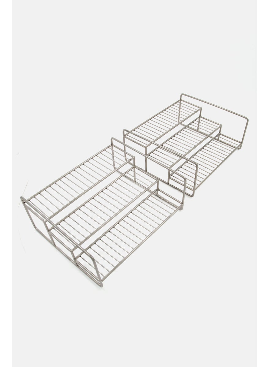 3 Tier Steel Spice Rack Organizer, Dark Grey