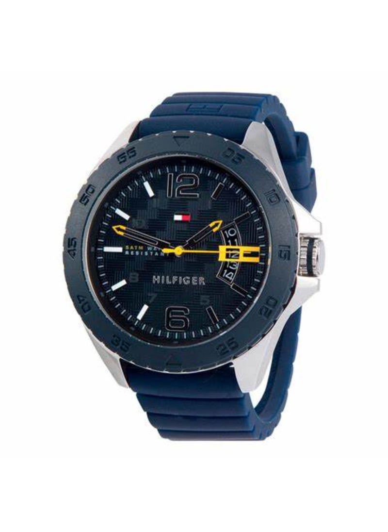 TOMMY HILFIGER ROUND ANALOG MEN'S BLUE CASE WATCH - 1791204