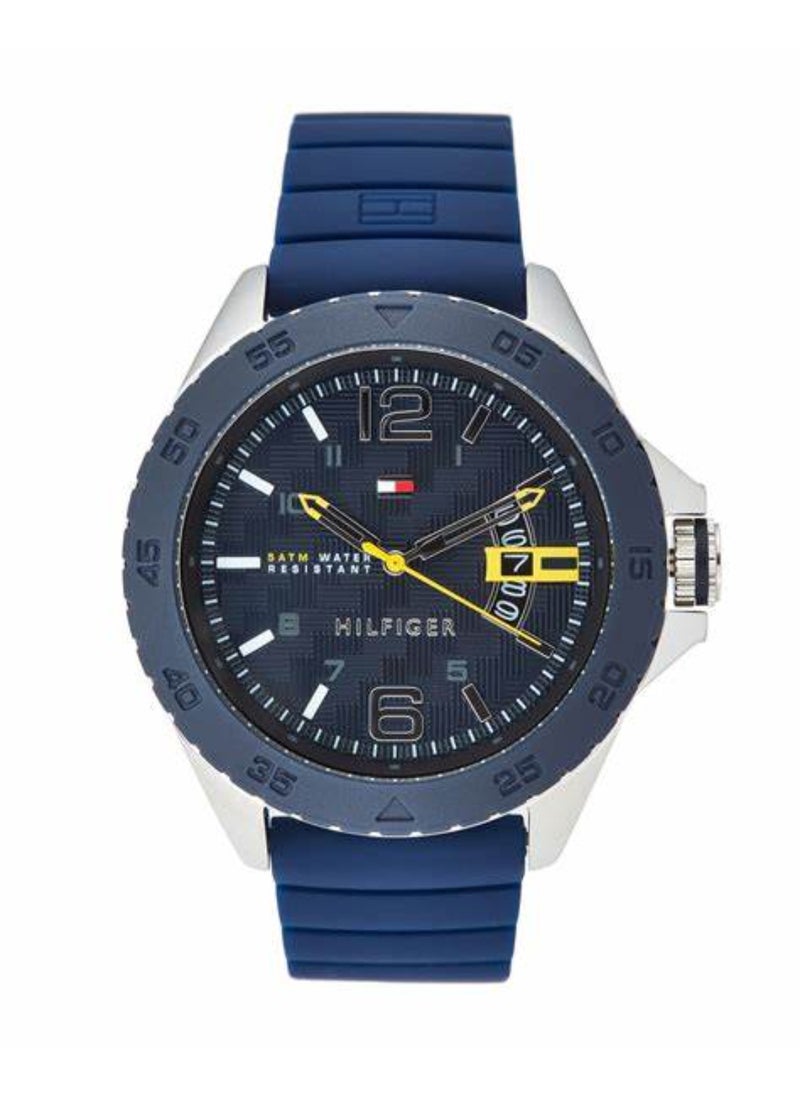 TOMMY HILFIGER ROUND ANALOG MEN'S BLUE CASE WATCH - 1791204