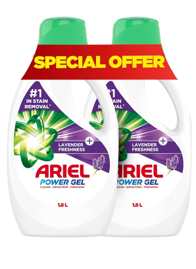 Ariel Lavender Laundry Detergent Liquid Gel, 2x1.8L