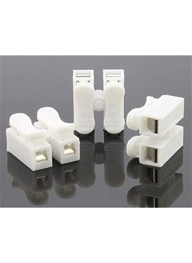 100 PCS Ch-2 Flame Retardant Two Terminal Self-Locking and Pressing Type Quick Connection Terminal
