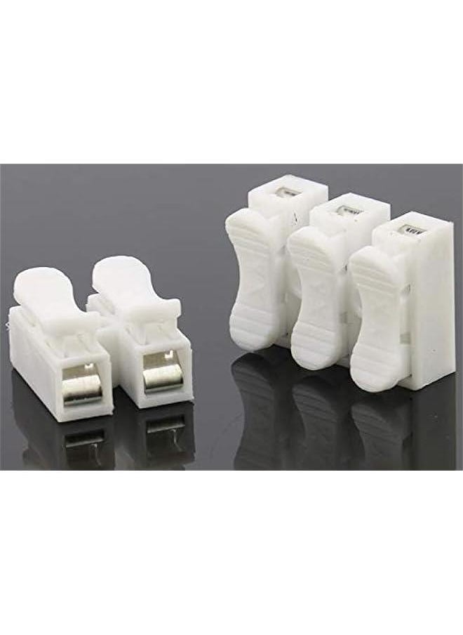 100 PCS Ch-2 Flame Retardant Two Terminal Self-Locking and Pressing Type Quick Connection Terminal