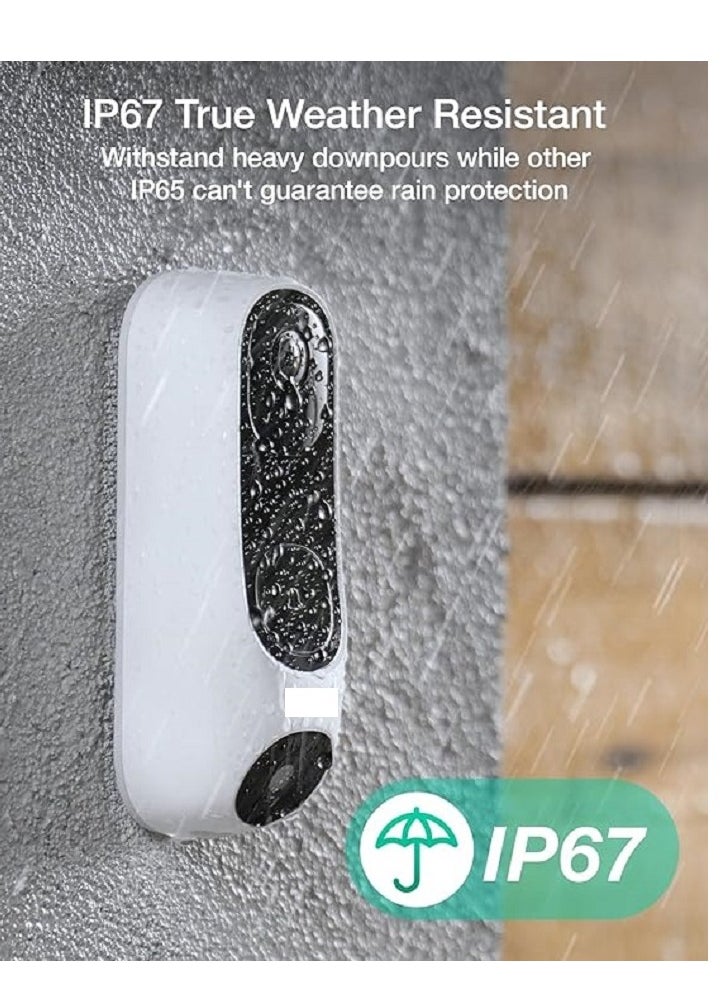Pro Dual Camera Video Doorbell 2K with Chime, Free Video History, Over 190° Widest Field of View, 5MP Ultra HD Wireless Doorbell Camera, Triple Detection, 5-Min Installation, Battery Powered