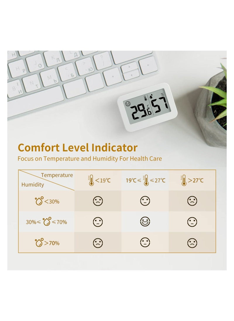 Mini Hygrometer Indoor Thermometer, 2-Pack Hight Accurate Temperature and Humidity Monitor, Humidity Gauge with Degrees Fahrenheit (℉), Humidity Meter Digital for Greenhouse Babyroom Closet
